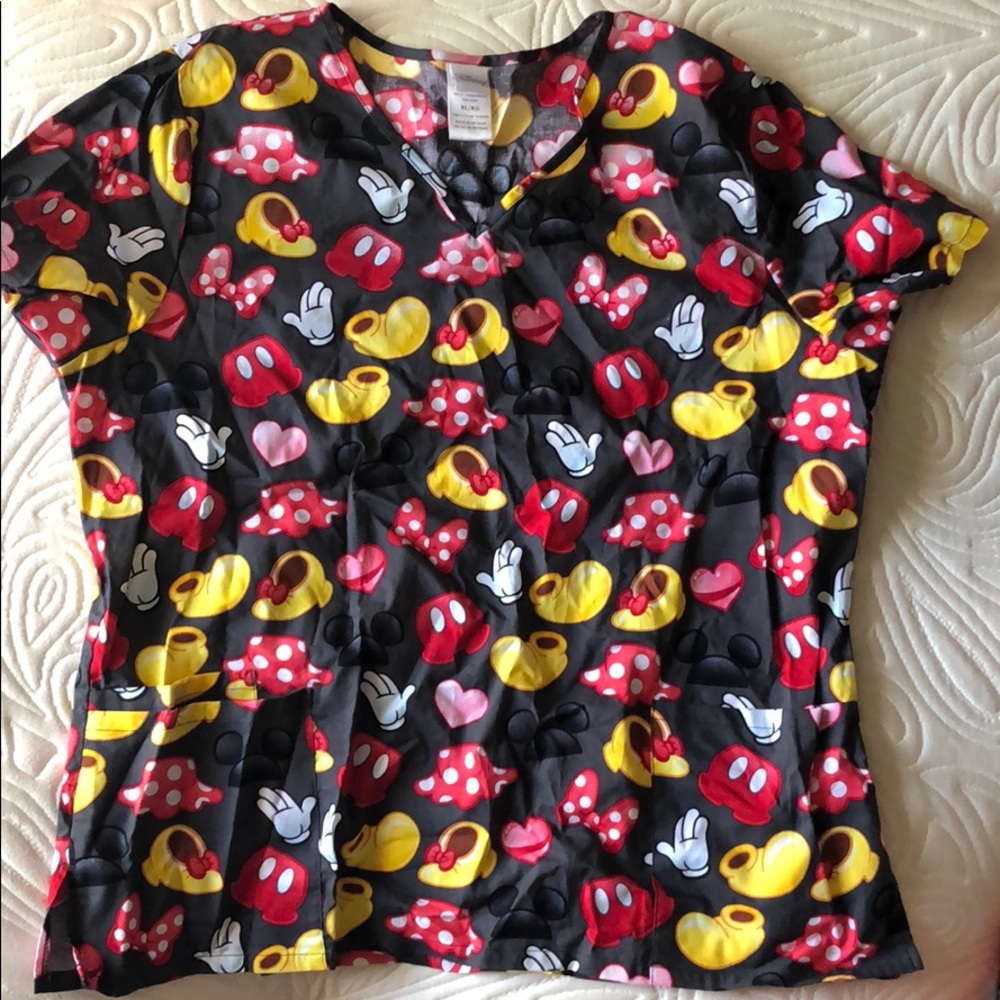 Minnie and Mickey scrubs top